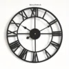 Black Iron Roman Wall Clock 23.62inch