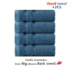 4 Blue Hand Towel