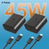 [2 packs and delivery cables] 45W super fast charger