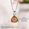 Medium Triangle Watermelon Tourmaline Pendant With Chain