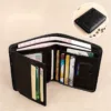 Tri-fold - Black (full Leather) - Anti-theft Brush