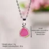 Small Triangular Watermelon Tourmaline Pendant With Chain