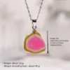 Large Triangle Watermelon Tourmaline Pendant With Chain