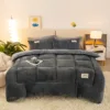 Snowflake Sherpa Quilt - Dark Gray